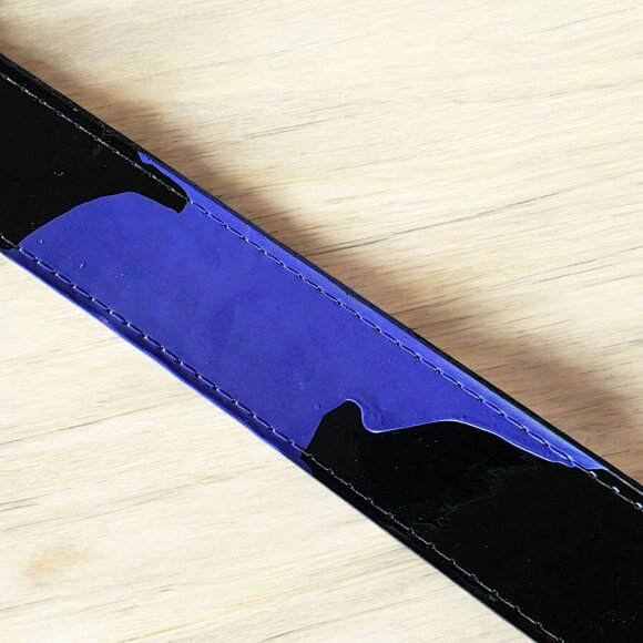 NWOT BOSTON 6505 (44) Unisex Black/Purple Leather Garrison Belt - Picture 6 of 10